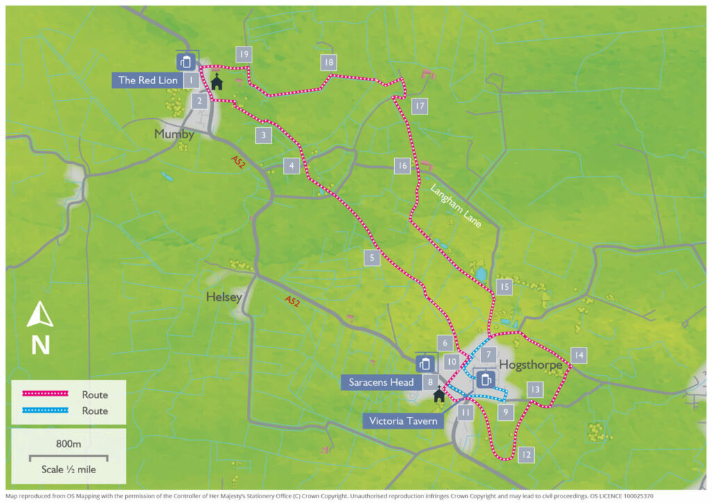 Mumby to Hogsthorpe Map