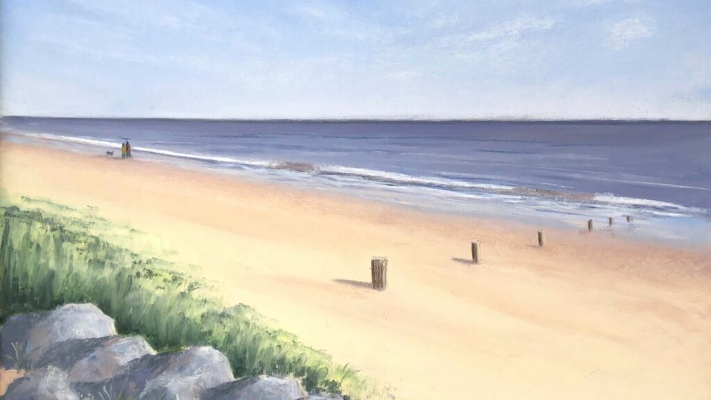 Geraldine Segre, Skegness, North Shore, chalk pastel on paper, 30x20cm