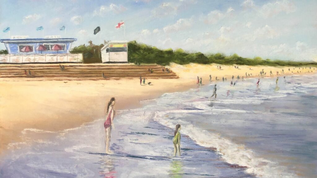 Geraldine Segre, Summer, Mablethorpe, chalk pastel on paper, 30x20cm