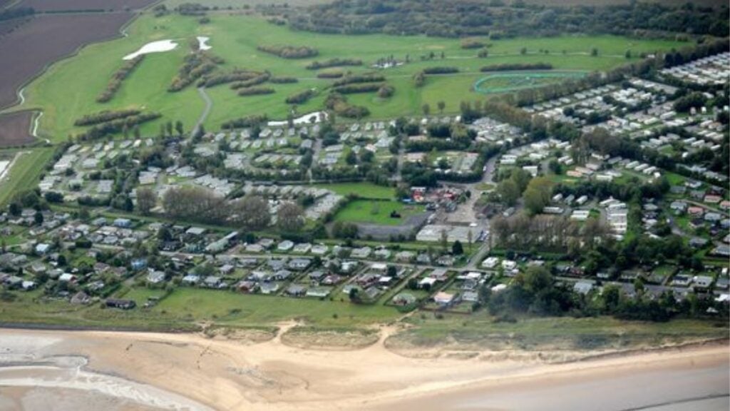 Aerial view of the Humberston Fitties Plotlands in North East Lincolnshire