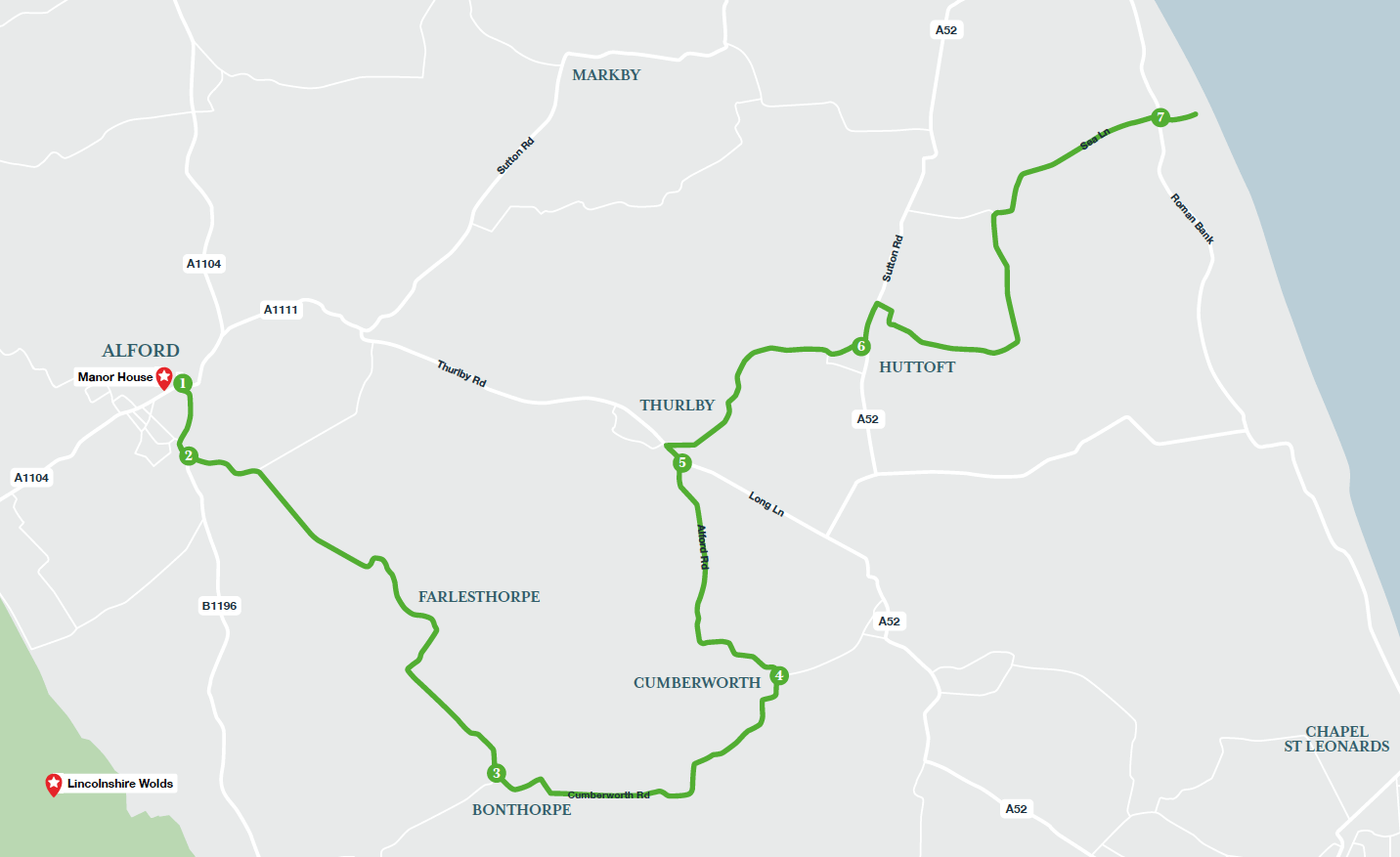Alford to the Coast Map