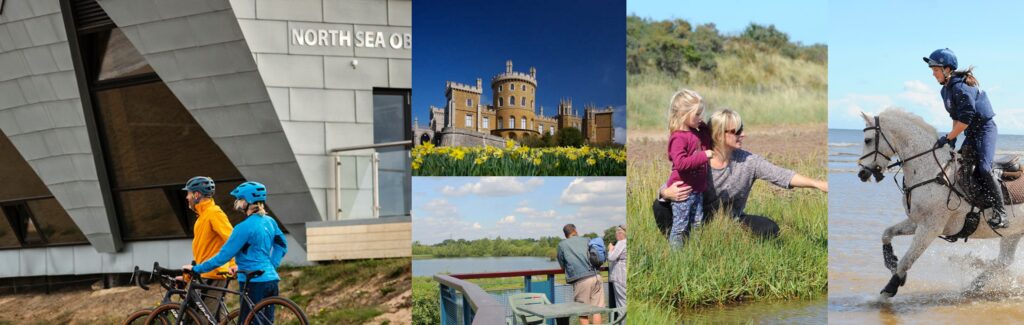 Jade's top 10 Header - North Sea Observatory, Belvoir Castle, Whisby Nature Park, Frampton Marsh and Anderby Creek horse riding.
