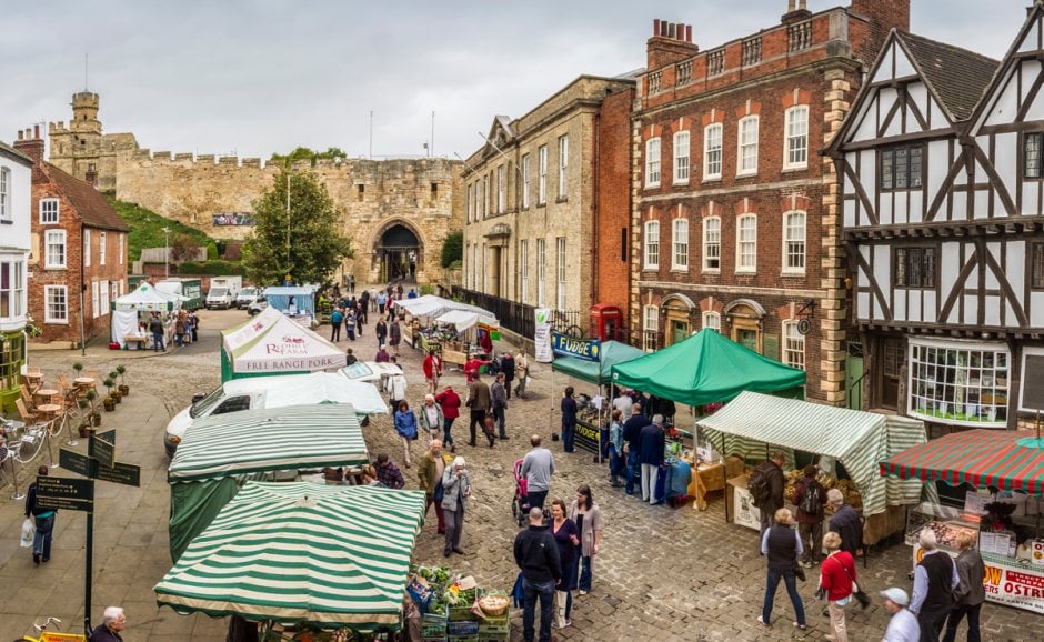 Farmers Market Outside Lincoln Castle