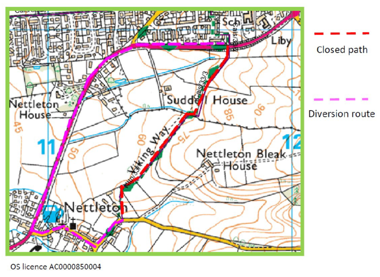 Viking Way will be closed between Caistor and Nettleton