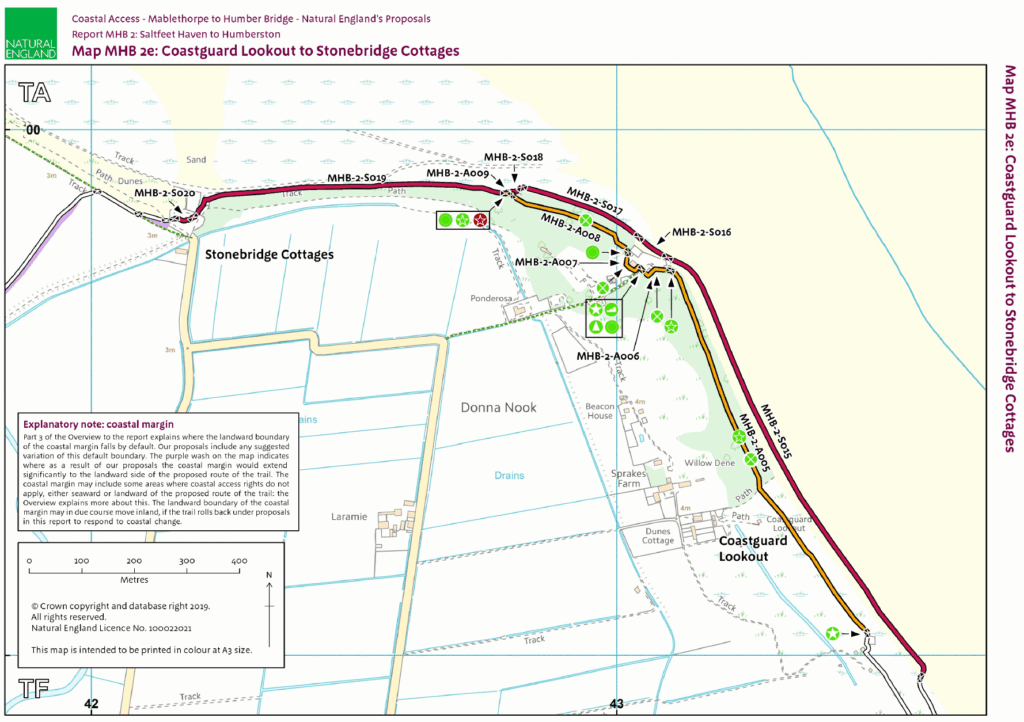 Mablethorpe - Humber Bridge: Coastguard Lookout to Stonebridge Cottages Map
