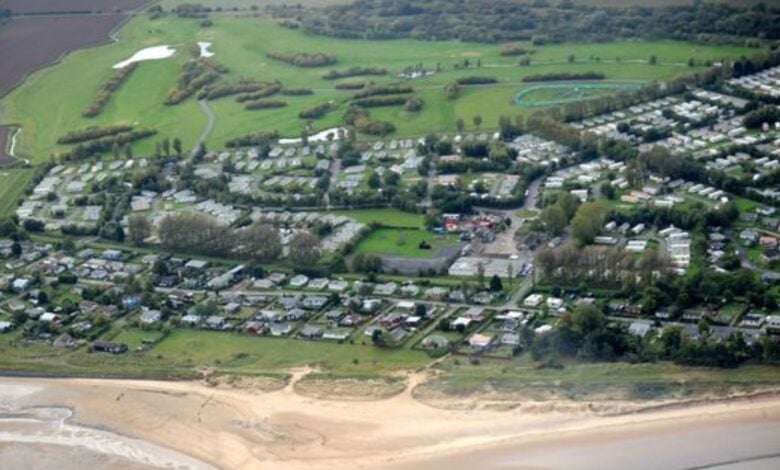 Aerial view of the Humberston Fitties Plotlands in North East Lincolnshire