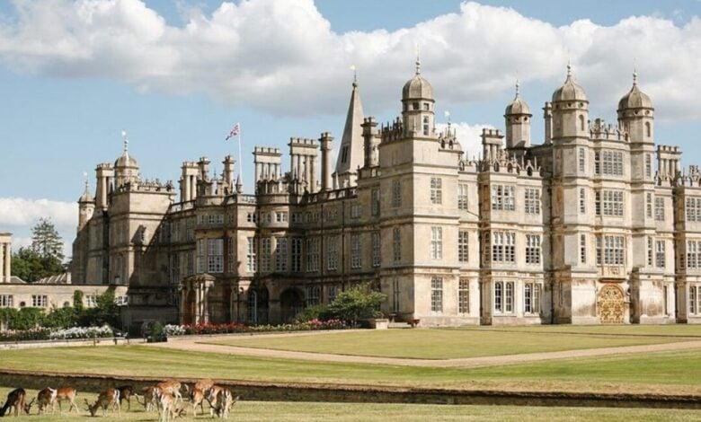 Wide Exterior Shot of Burghley House