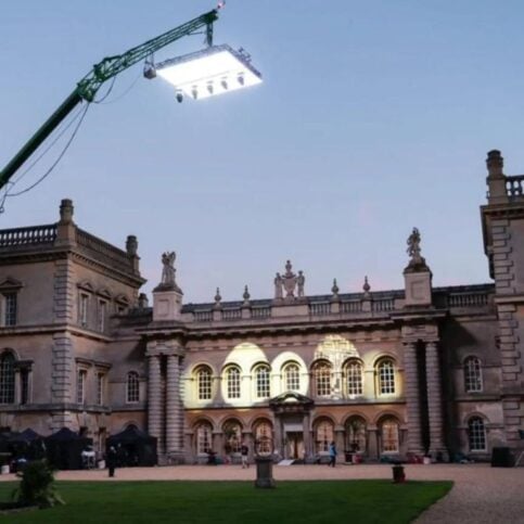 Filming the exterior of Grimsthorpe Castle in Lincolnshire for Netflix Bridgerton Season Three.