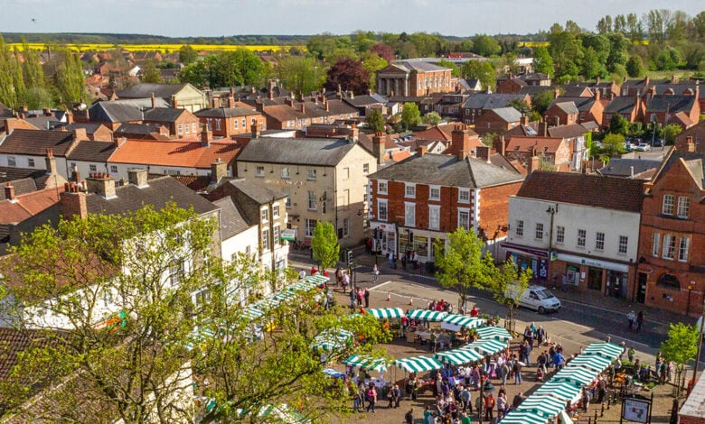 Aerial view of Market Rasen Aerial view of Market Rasen