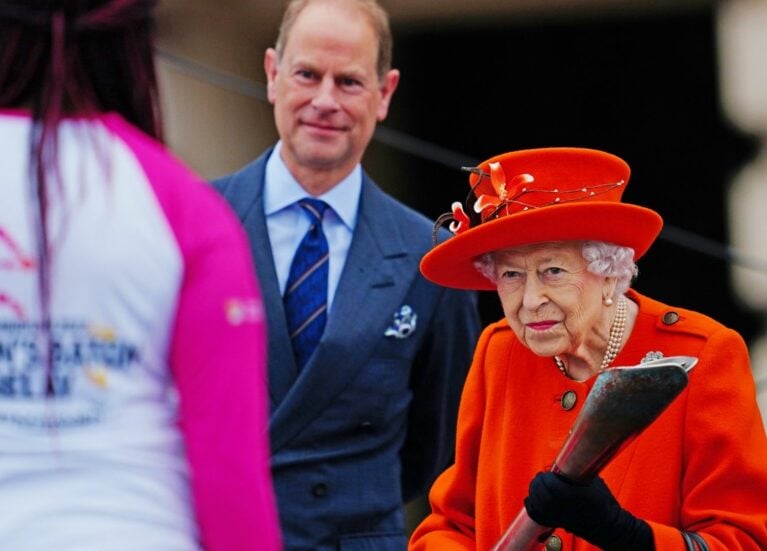 Kadeena Cox receiving the Baton from The Queen at the Queen's Baton Relay launch from Her Majesty The Queen.