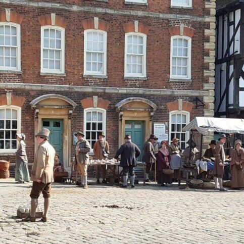 Filming Peterloo Lincoln Castle Hill (c) BBC Lincolnshire